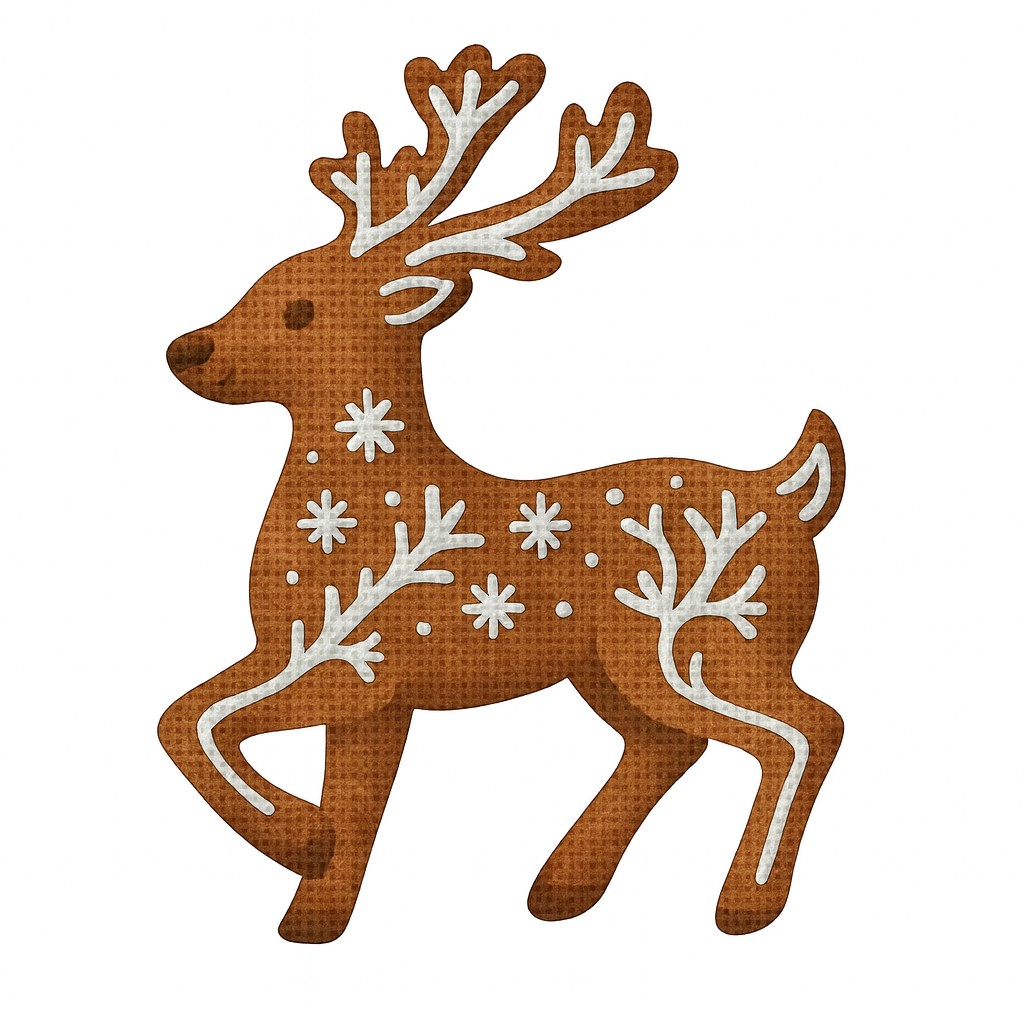 Gingerbread Reindeer Ornament Canvas