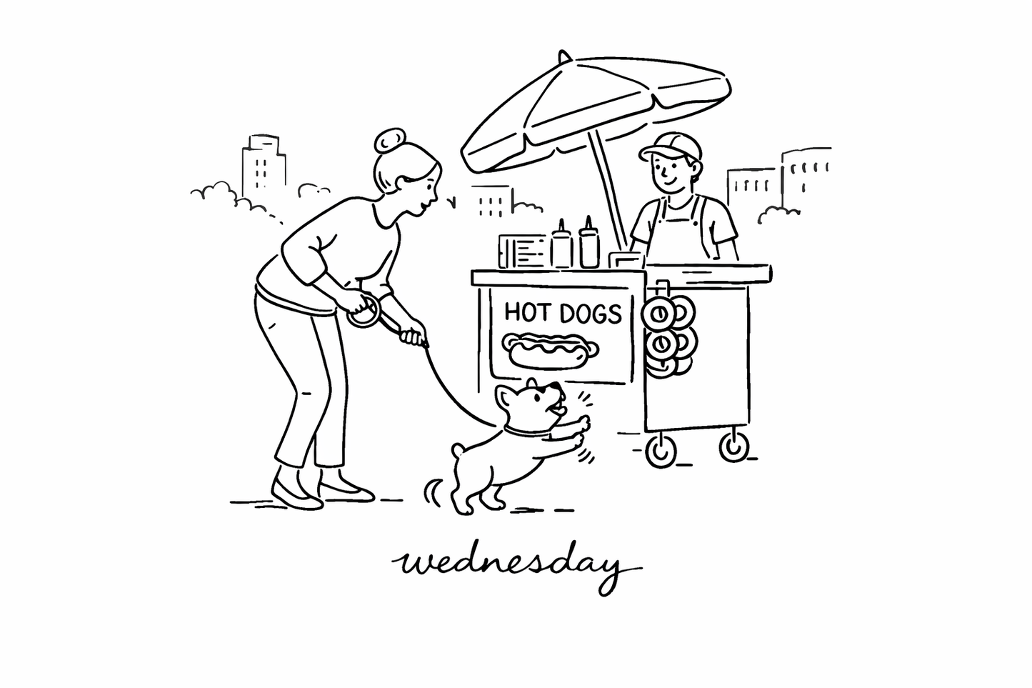 NYC Wednesday Days of the Week Embroidery Pattern