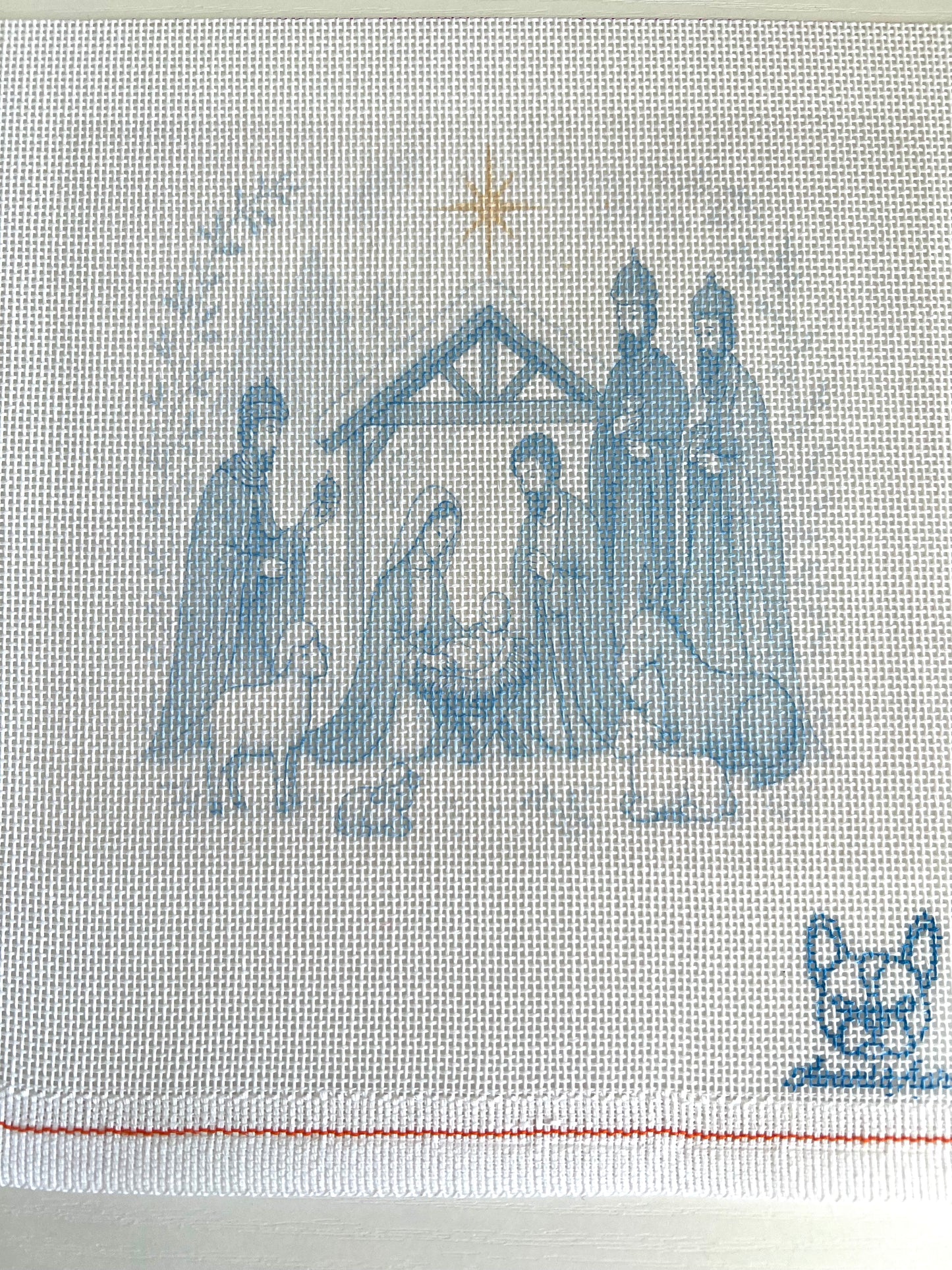 Nativity in Blue Toile